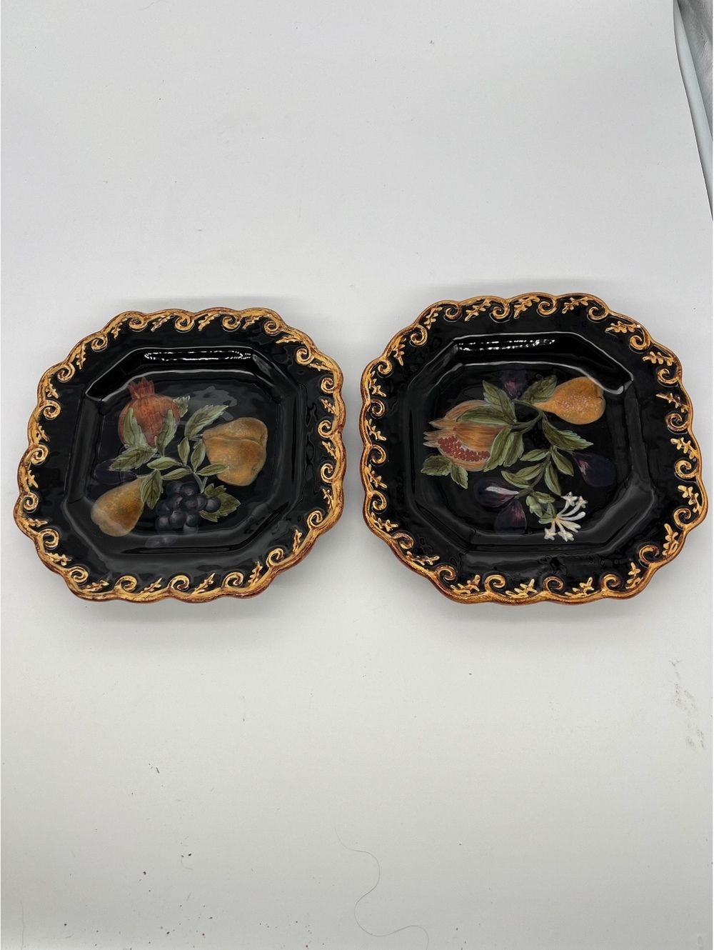 Raymond Waites Pompii Decorative Square Plates Set of 2
